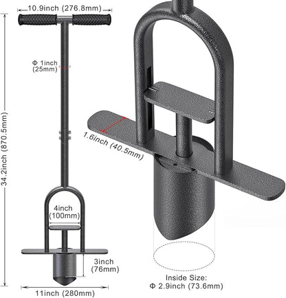 Heavy Duty Long Handled Bulb Planter Tool with Soft Rubber Grip, Garden Sod Plugger for Digging Holes, Turf Repair, Seedling Transplanting