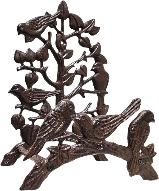 Garden Hose Holder Cast Iron Heavy Duty Water Hose Hanger, Outside Wall Mount, Solid Metal Decorative Rack/Organizer/Stand, Easy to Install, Hold Up to 50/75/100 ft (Hose holder - Hummingbird)