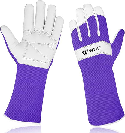 Long Gardening Gloves Leather Ladies Men Women Durable Goatskin Garden Gloves Forearm Thorn Proof Work