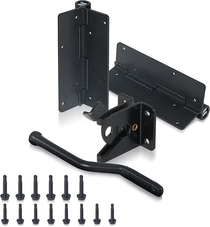 Fencer Wire Heavy Duty Garden Fence Hardware Kit, Metal Gate Lock and Latch for Outdoor Fence Barrier, Fencing Border Accessories
