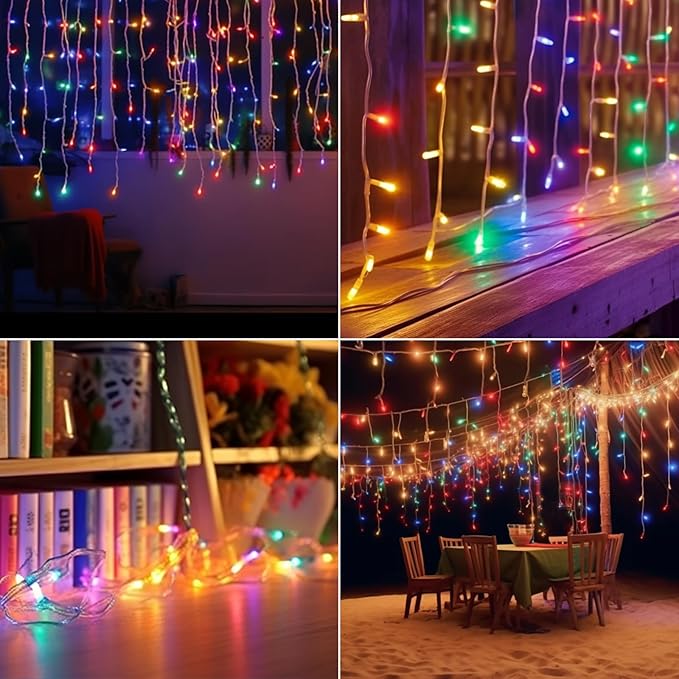 Icicle Christmas Lights Waterproof - Multi Color 65Ft 506 LED Icicle Lights for Outside Decorations with Remote, Plug-in Icicle String Lights Color Changing for Outdoor Indoor Holiday Wedding Decor
