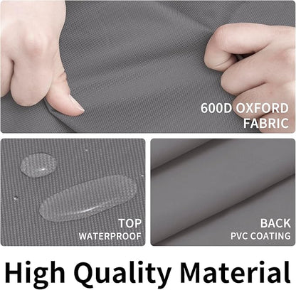 Easy-Going 600D Heavy Duty Rectangular Table Cover UV Resistant and Waterproof Outdoor Lawn Patio Furniture Cover (84" Lx44 Wx23 H, Gray/Dark Gray)