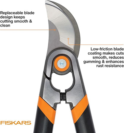 Fiskars Forged Lopper, Heavy-Duty Branch Cutter Gardening Tool with Replaceable Blade, 30", Black/Orange