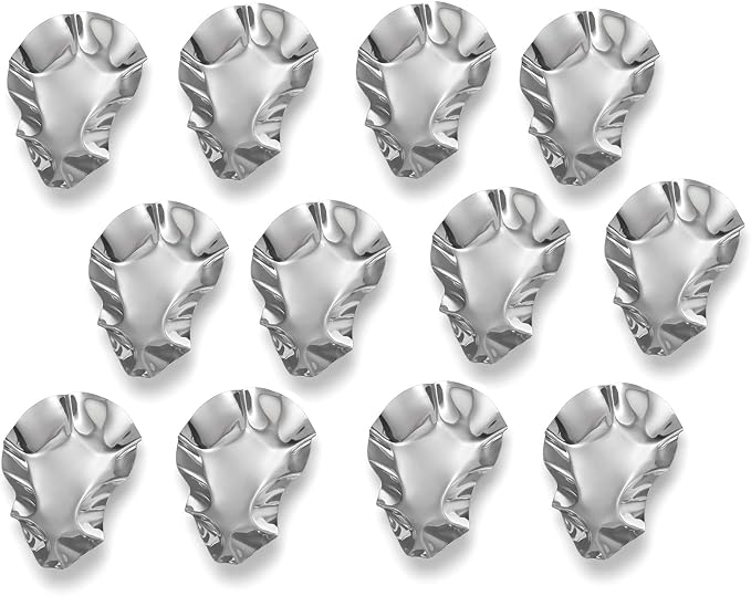 Outset Grillable Shells, Stainless Steel Grillable Oyster Shells, Set of 12 | Grill or Bake Oysters | Durable Stainless Steel Grilling Shells | Cook & Serve Oysters | Seafood Barbeque Accessories