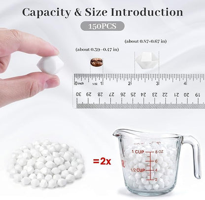 DomeStar 150PCS Fake Ice, White Acrylic Fake Diamonds Vase Filler Plastic Gems Crushed Ice Rocks for Home Table Decorations