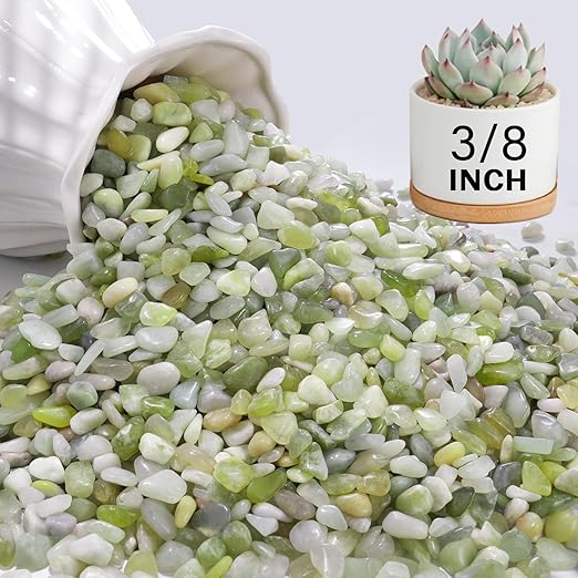 NUPICK 12 lbs Pebbles for Indoor Plants, 3/8 Inch Pea Gravel for Fish Tank, Polished Decorative Rocks for Succulent, Natural River Stones for Vases, Cactus, Landscaping, Bird Bath, Aquarium, Jade