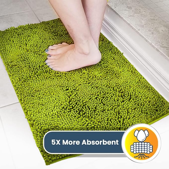 Muddy Mat® | Super Water Absorbent Door Mat Indoor, Microfiber Quick Dry Chenille Entryway Rug,Slip Resistant Front Door Mat,Indoor Mats for Entryway,Machine Washable Pet Rug, Spring Green 30" x 60"