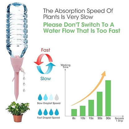 MYMULIKE 12 Pack Self Watering Planter Drip, Slow Watering for Plants Flowerpot, Plant Watering Spikes with Control Valve Switch Automatic Watering System, Plant Watering Devices for Flowerpot Plants