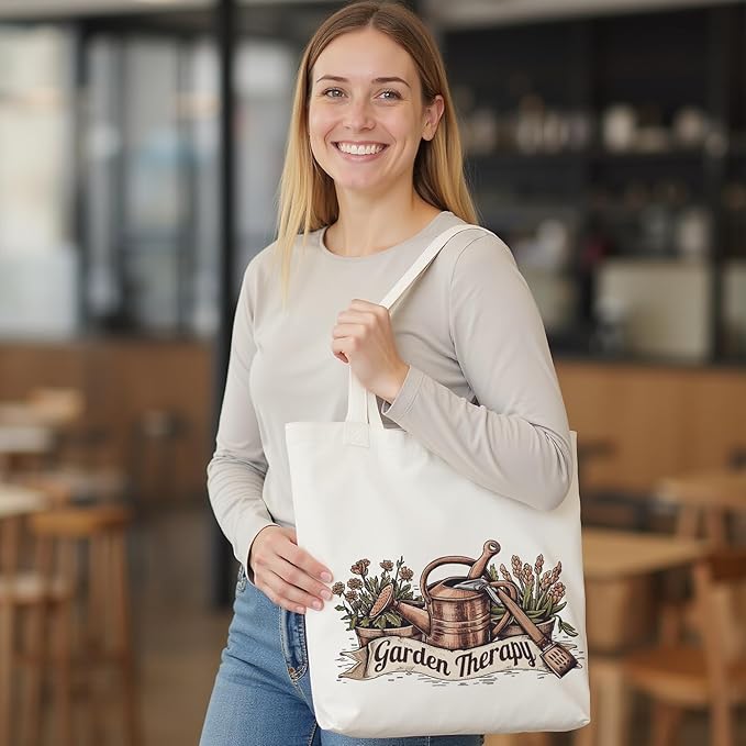 itgowisa Canvas Tote Bag for Women, Tote Bag with Zipper Inner Pocket, Zippered Canvas Bag for Shopping Work Grocery Everyday