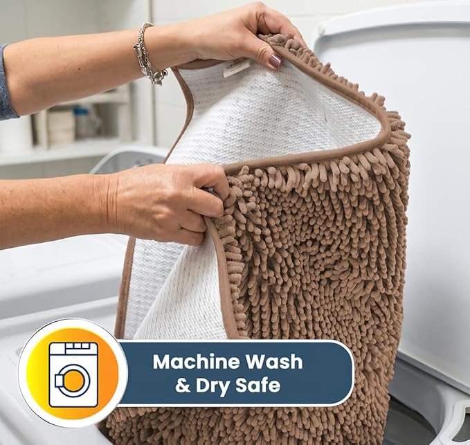Muddy Mat® | Super Water Absorbent Door Mat Indoor, Microfiber Quick Dry Chenille Entryway Rug, Slip Resistant Front Door Mat, Indoor Mats for Entryway, Machine Washable Pet Rug, Mocha 36" x 72"