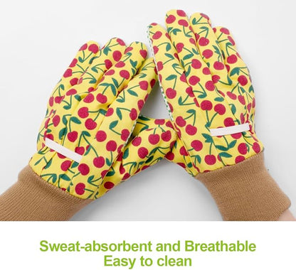 Ainiv Floral Gardening Gloves for Women/Ladies, Non-Slip Garden Work Gloves,Breathable Yard Work Glove Light Working Gloves