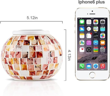 Waterproof Color Changing Table Lamp, Solar Powered Mosaic Glass Ball LED Garden Lawn Night Light Lamps, Party Lights for Home,Yard, Indoor,Outdoor Decoration Lights (Granite)