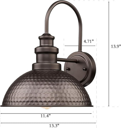 Outdoor Farmhouse Barn Lights, Anti-Rust Outdoor Wall Sconce, Exterior Wall Lights, Front Door Mounted Lighting Fixture,Vintage Outside Lighting for Porch,Garage,Patio (Oil-Rubbed Bronze, 3 Pack)