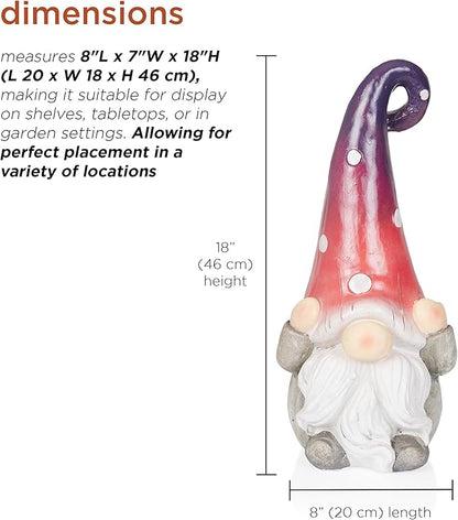 Alpine Corporation QWR1460 Hear No Evil Gnome Statue, Whimsical Décor for Patio & Garden, 18" H, Purple