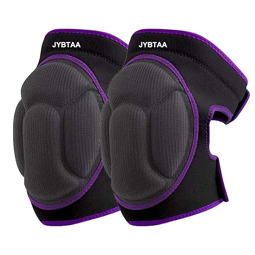 Knee Pads for Women Cleaning House Floors, Adult Knee Pads for Kneeling Housework Men, Soft Gardening Kneepads for Scrubbing Floors Carpet Installation, Adjustable Knee Cushions for Work, Purple M (1 Pair)
