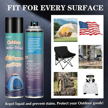 Outdoor Waterproofing Spray, 13.5 Oz Outdoor Water Shield,Water Repellent Spray for Outdoor,Tent Waterproofing Spray for Patio Furniture Against Rainy Spring Summer Fabric Shoes Spray for Protection