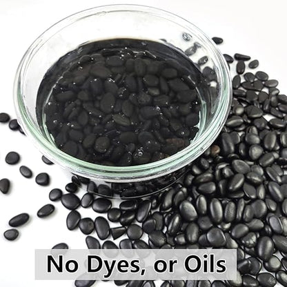 YISZM 10LB Succulent and Cactus Black Pebbles, 3/8 Inch Natural Decorative Polished Stones, River Rocks for Indoor Plants, Vases, Planters and Outdoor Gardening