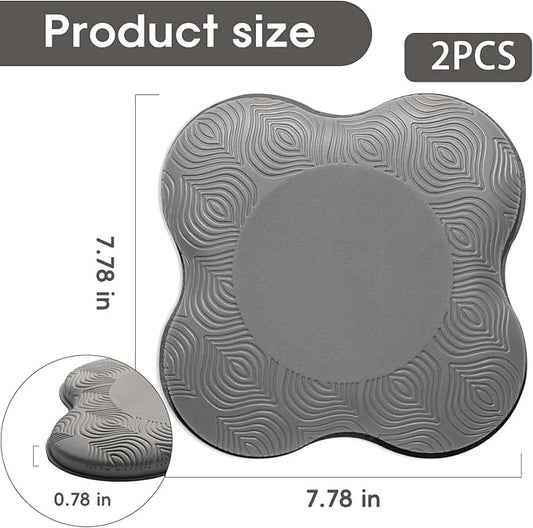 2 Pack Yoga Knee Pads Mat Set - Extra Thick Foam Kneeling Pad Cushion for Knees, Elbows, Wrists, Head - Yoga Essentials for Women Men, Non-Slip Pilates, Meditation, Floor Workouts