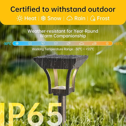 Solar Pathway Lights Outdoor, IP65 Waterproof Bright Solar Outdoor Lights, LED Solar Garden Lights Landscape Lighting for Walkway Lawn Patio Backyard (2 Pack, Warm & Cold White)