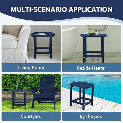 Adirondack Square Outdoor Side Table,2-Tier Storage Patio Side Table with Weatherproof HDPE Material Low