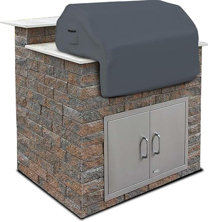 Covers & all Built-in Outdoor Grill Cover, Durable 12 Oz Waterproof Cover Max Material with Air Pocket & Elastic for Snug Fit (36" W x 26" D x 24" H Inches, Grey)