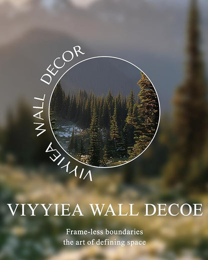 VIYYIEA Extra Large Size Canvas Wall Art, 36x54 Inch Mountain Landscape Scroll Painting with Wildflowers and Pines, Oversized Nature Wall Hanging for Living Room, Bedroom, or Office Decor