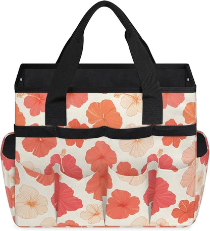 Garden Tote Bag with Pockets Flower Gardening Bags for Tools Organizer Heavy Duty Storage Bag with Handle for Lawn Yard Casual