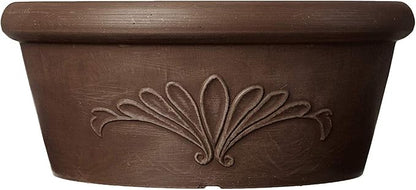 Arcadia Garden Products PSW TA20C Plastic/Stone/Wood Composite Bulb Pan – No Drainage Hole (Drillable), 8"x3", Chocolate