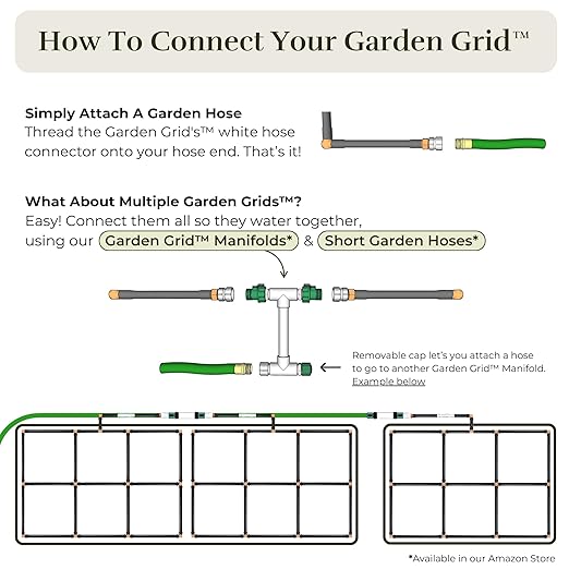 Garden Grid Watering System, 4x4 | Garden Watering System for Raised Beds - But Better | Pre-Assembled, Waters Every Plant Evenly, 1-Min Setup | Square Foot Gardening | US-Made | Standard 44"x44"