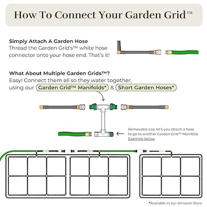 Garden Grid Watering System, 4x4 | Garden Watering System for Raised Beds - But Better | Pre-Assembled, Waters Every Plant Evenly, 1-Min Setup | Square Foot Gardening | US-Made | Standard 44"x44"