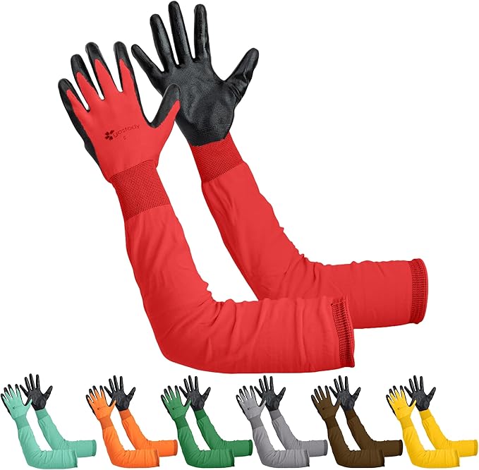 Long Sleeve Gardening Gloves Women and Men - Long Cuff Garden Gloves, Multipurpose Heavy Duty Outdoor and Indoor