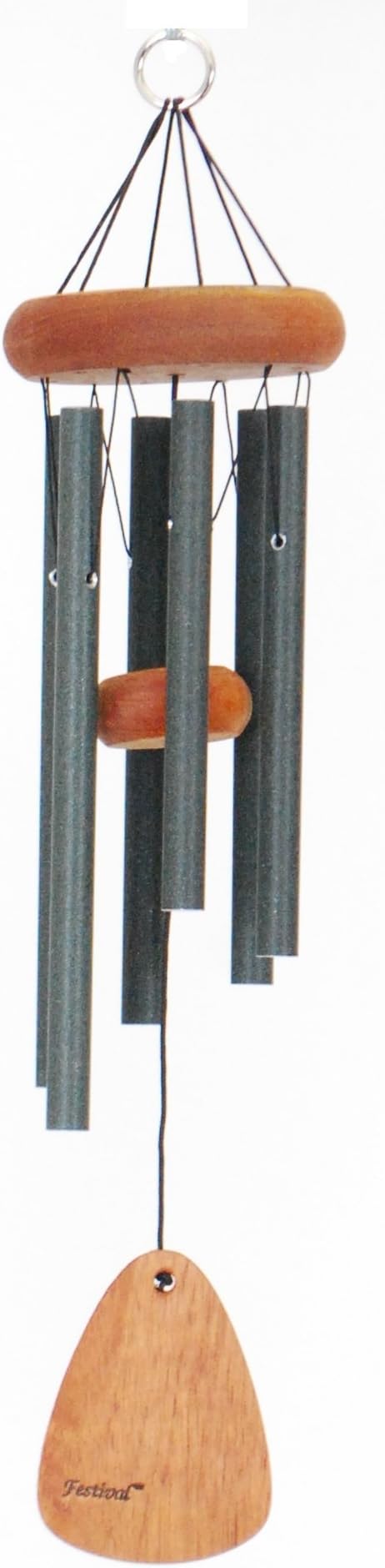 Festival 18-inch Redwood Wind Chime in Forest Green by Wind River for Patio, Backyard, Garden, and Outdoor décor. Made in The USA
