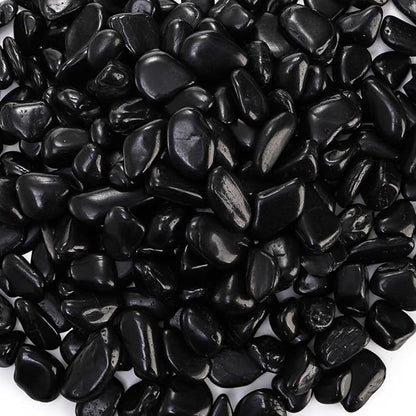 SOUJOY 15LBS Black River Rock, 1-2 Inch Pebbles for Plants, Natural Polished Decorative Stone for Landscaping Outdoor, Flower Bed Fish Tank Gravel Garden Home Decor