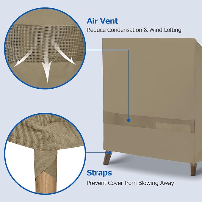 SunPatio Waterproof 2 Pack Oversized 40" Chair Covers & 120“ Sectional Sofa Cover Bundle