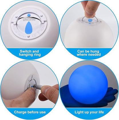Waterproof 4-Inch LED Floating Pool Lights, Rechargeable Orb Night Light for Kids, 16 RGBW Colors Light Up Ball, Hot Tub Lights, Pool Accessories, Remote Control (1Pack)