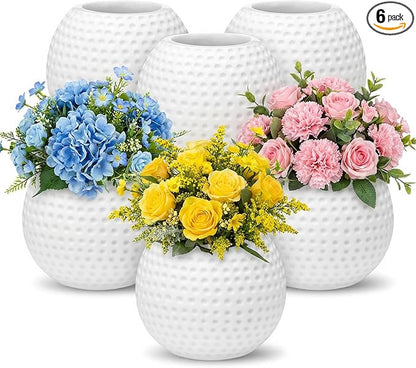 6 Pcs Golf Vase for Table Centerpieces 4 Inch Resin Pots Spring Planters Flower Pot Containers White Flower Containers Decorative Planter for Spring Golf Sport Birthday Events Party Decor