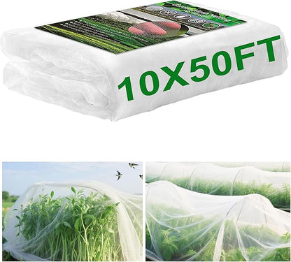 Garden Netting 10x50FT Ultra Fine Mesh Netting Bird Barrier Protection Vegetable Fruit Tree Bushes Plant Cover for Raised Bed