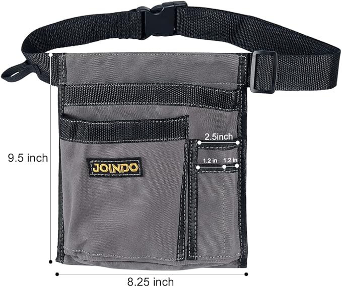 Tool Pouch Belt, Utility Belt Bag with 5 Pockets, Tool Apron Pouch, Garden Tool belt for Men Women Carpenters Electricians Mechanics