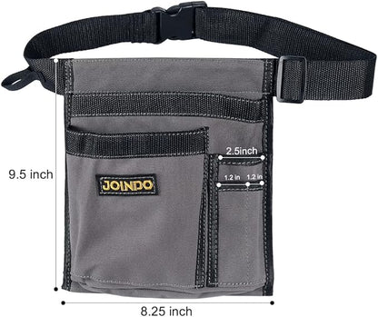 Tool Pouch Belt, Utility Belt Bag with 5 Pockets, Tool Apron Pouch, Garden Tool belt for Men Women Carpenters Electricians Mechanics