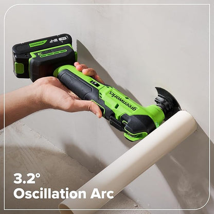 Greenworks 24V Brushless 10PC Power Tool Combo, Drill+Impact Driver+Circular Saw+Recip Saw+Jig Saw+Sander+Light+Multi-Tool+Nailer+Grinder (2) 4.0Ah+2.0Ah Batteries (24,000mAh Power Bank) USB-C Charger
