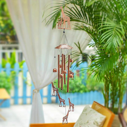 Giraffe Wind Chimes Outdoor Giraffe Gifts for Women/Men/Mom/Wife/Grandma Birthday Gifts Memorial Gift Metal WindChimes for Outside/Indoors, Lawn, Patio, Home, Porch, Yard Decor, Garden Decorations