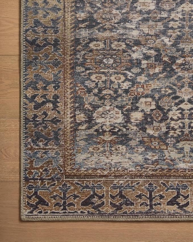 Loloi Amber Lewis Georgie Collection GER-05 Denim/Spice 3'-0" x 12'-0", .19" Pile Height, Runner Rug