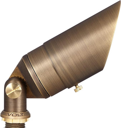 VOLT 20-Pack Top Dog 12V Cast Brass Outdoor Spotlights (Bronze) & 5W 2700K Warm White 400 Lumen MR16 LED Bulbs for Low Voltage Landscape Lighting of Yard, Lawn, Garden, Patio, Trees & House