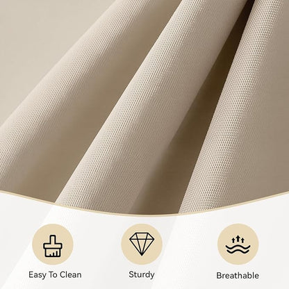 Aoxun 14pcs Patio Cushion Covers Replacement, Waterproof Outdoor Furniture Cushion Covers with Zipper and Non-Slip Bottom, Patio Sofa Couch 3 Sizes for Patio Sectional, Covers Only (Beige)