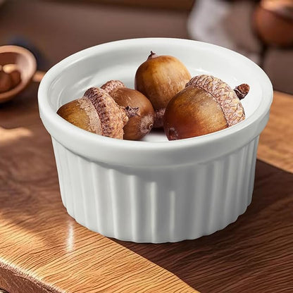 Cinf 1.5 oz Ceramic Ramekins, Set of 6, Baking Cups for Desserts and Sauces | Porcelain ramekins, safe for oven, microwave & dishwasher, perfect for crème brûlée, soufflé, custard and dipping sauces