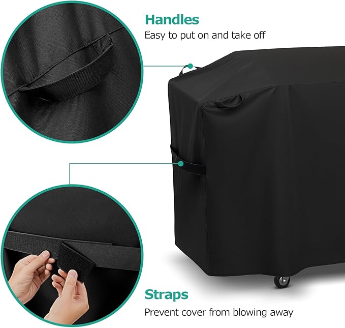 SunPatio Griddle Cover for Blackstone 36" Pro Series, Heavy Duty Waterproof Flat Top Gas Grill Cover 70 Inch, Outdoor All Weather Protection Griddle Cooking Station Grilling Protector, Black