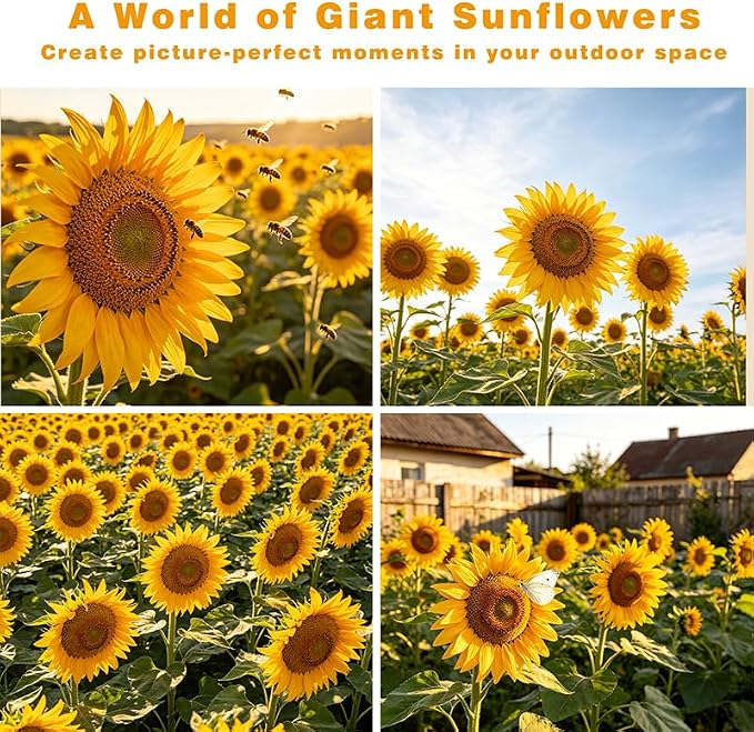 600+ Giant Mammoth Heirloom Sunflower Seeds to Plant, High Germination, Easy to Grow, for Home Garden