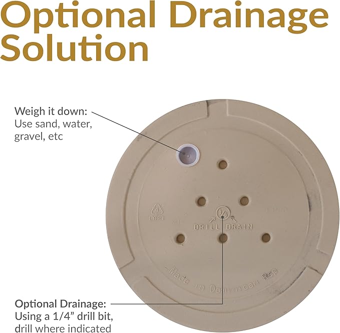 Sunnydaze 19.5-Inch Arabella Large Plastic Pot for Plants - Outdoor Double-Walled Polyresin Large Plastic Planter with Drillable Drainage Holes - Beige - 4-Pack