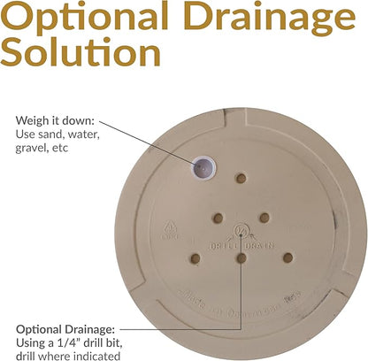 Sunnydaze 19.5-Inch Arabella Large Plastic Pot for Plants - Outdoor Double-Walled Polyresin Large Plastic Planter with Drillable Drainage Holes - Beige - 4-Pack