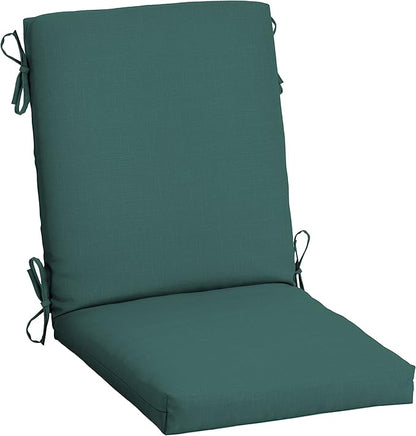 Arden Outdoor Patio Dining Chair Cushion, 20x44, Rain-Proof Seat Pad, Fade-Resistant Outdoor Cushion Peacock Blue Green Texture